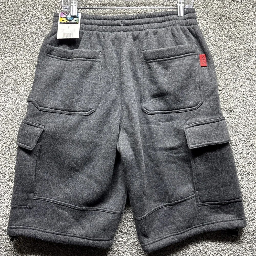 Vintage Y2K No Boundaries Limitz Shorts Men's SMALL Gray Cargo Baggy Fleece NWT‎